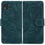 For Nokia C2 2nd Edition Tiger Embossing Pattern Horizontal Flip Leather Phone Case(Green)