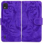 For Nokia C2 2nd Edition Tiger Embossing Pattern Horizontal Flip Leather Phone Case(Purple)