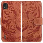 For Nokia C2 2nd Edition Tiger Embossing Pattern Horizontal Flip Leather Phone Case(Brown)