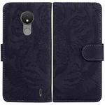 For Nokia C21 Tiger Embossing Pattern Horizontal Flip Leather Phone Case(Black)