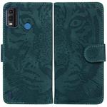 For Nokia G11 Plus Tiger Embossing Pattern Horizontal Flip Leather Phone Case(Green)
