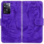 For OPPO A57 2022 4G/A57 2022 5G/Realme Q5i/Realme V23 5G/Realme Narzo 50 5G/A77 5G Tiger Embossing Pattern Horizontal Flip Leather Phone Case(Purple)