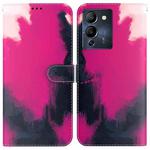 For Infinix Note 12 G96/X670 Watercolor Pattern Horizontal Flip Leather Phone Case(Berry Color)