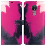 For Nokia C21 Watercolor Pattern Horizontal Flip Leather Phone Case(Berry Color)