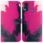For Nokia G11 Plus Watercolor Pattern Horizontal Flip Leather Phone Case(Berry Color)