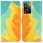 For OPPO A57 2022 4G/A57 2022 5G/Realme Q5i/Realme V23 5G/Realme Narzo 50 5G/A77 5G Watercolor Pattern Horizontal Flip Leather Phone Case(Autumn Leaf Color)