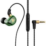 QKZ SK9 In-ear Subwoofer Wire-controlled Music Running Earphone with Mic(Green)