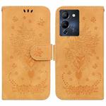 For Infinix Note 12 G96/X670 Butterfly Rose Embossed Leather Phone Case(Yellow)