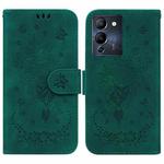 For Infinix Note 12 G96/X670 Butterfly Rose Embossed Leather Phone Case(Green)