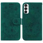 For Tecno Pova 3 LE7 Butterfly Rose Embossed Leather Phone Case(Green)