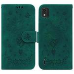 For Nokia C2 2nd Edition Butterfly Rose Embossed Leather Phone Case(Green)