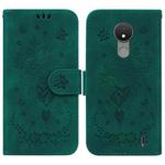 For Nokia C21 Butterfly Rose Embossed Leather Phone Case(Green)