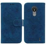 For Nokia C21 Butterfly Rose Embossed Leather Phone Case(Blue)