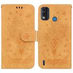 For Nokia G11 Plus Butterfly Rose Embossed Leather Phone Case(Yellow)