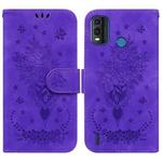 For Nokia G11 Plus Butterfly Rose Embossed Leather Phone Case(Purple)