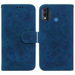 For Nokia G11 Plus Butterfly Rose Embossed Leather Phone Case(Blue)