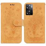 For OPPO A57 2022 4G/A57 2022 5G/Realme Q5i/Realme V23 5G/Realme Narzo 50 5G/A77 5G Butterfly Rose Embossed Leather Phone Case(Yellow)