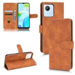 For Realme C30 4G Skin Feel Magnetic Flip Leather Phone Case(Brown)