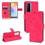 For vivo X70 Skin Feel Magnetic Flip Leather Phone Case(Rose Red)