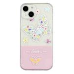 For iPhone 13 Bronzing Butterfly Flower Phone Case(Butterfly)