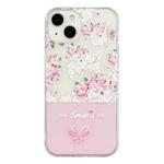 For iPhone 13 Bronzing Butterfly Flower Phone Case(Peony)