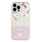 For iPhone 13 Pro Max Bronzing Butterfly Flower Phone Case (Peach Blossoms)