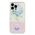 For iPhone 13 Pro Max Bronzing Butterfly Flower Phone Case (Hydrangea)