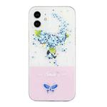 For iPhone 12 Bronzing Butterfly Flower Phone Case(Hydrangea)