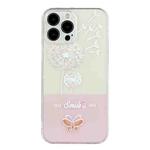 For iPhone 12 Pro Bronzing Butterfly Flower Phone Case(Dandelions)