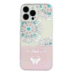 For iPhone 12 Pro Bronzing Butterfly Flower Phone Case(Peacock Flower)