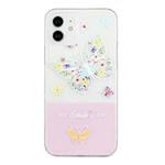 For iPhone 11 Bronzing Butterfly Flower Phone Case (Butterfly)