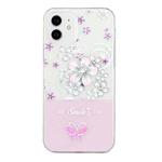 For iPhone 11 Bronzing Butterfly Flower Phone Case (Cherry Blossoms)