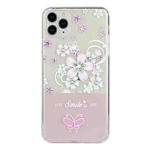 For iPhone 11 Pro Bronzing Butterfly Flower Phone Case (Cherry Blossoms)