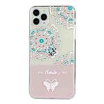 For iPhone 11 Pro Bronzing Butterfly Flower Phone Case (Peacock Flower)