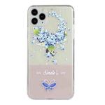 For iPhone 11 Pro Max Bronzing Butterfly Flower Phone Case (Hydrangea)