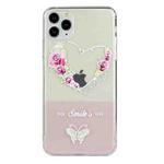 For iPhone 11 Pro Max Bronzing Butterfly Flower Phone Case (Rose Heart)