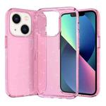 For iPhone 14 Plus Crystal Clear Phone Case (Glitter Pink)