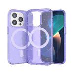 Crystal Clear MagSafe Phone Case For iPhone 14 Pro Max(Glitter Purple)