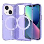 Crystal Clear MagSafe Phone Case For iPhone 14(Glitter Purple)