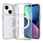 For iPhone 14 Plus Crystal Clear MagSafe Phone Case (Glitter White)