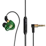 QKZ ZEN In-ear Subwoofer Wire-controlled Music Running Sports Earphone with Mic(Green)