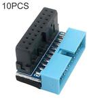 10 PCS 3.0 19P 20P Motherboard Male To Female Extension Adapter, Model: PH19B(Black Blue)