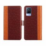 For vivo V21 4G / 5G Ostrich Texture Flip Leather Phone Case(Brown)