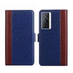 For vivo X70 Pro Ostrich Texture Flip Leather Phone Case(Blue)