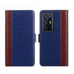 For vivo X70 Pro+ Ostrich Texture Flip Leather Phone Case(Blue)