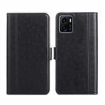 For vivo Y15s Foreign Version Ostrich Texture Flip Leather Phone Case(Black)
