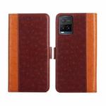 For vivo Y21 / Y21s / Y33s Ostrich Texture Flip Leather Phone Case(Brown)