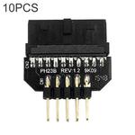 10 PCS Motherboard USB 2.0 9Pin to USB 3.0 19Pin Plug-in Connector Adapter, Model:PH23B