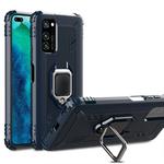For Huawei Honor V30 Carbon Fiber Protective Case with 360 Degree Rotating Ring Holder(Blue)