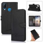 For Huawei P20 lite Cross Texture Horizontal Flip Leather Phone Case(Black)